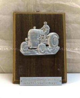 Erinnerungsbild, mit Traktorfahrer