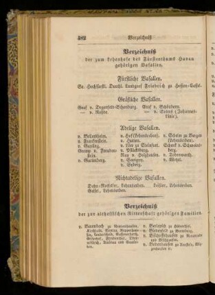 Verzeichnis der zur althessischen Ritterschaft gehörigen Familien.