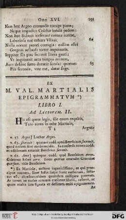 Ex. M. Val. Martialis Epigrammatvm