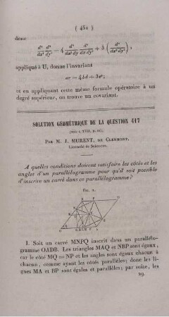 Solution géométrique de la question 417.