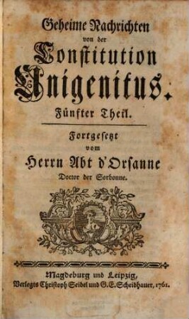 Geheime Nachrichten von der Constitution Unigenitus, 5