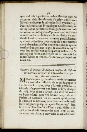 Six lettres de monsieur de Lanssac à monsieur de l'Isle ...
