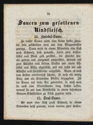 Saucen zum gesottenen Rindfleisch.