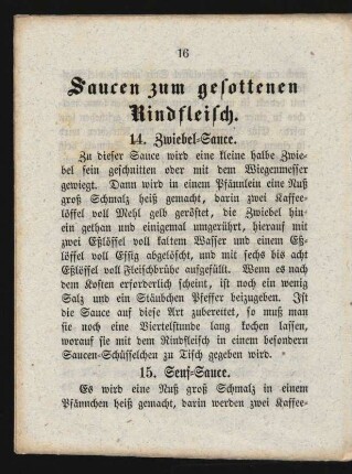 Saucen zum gesottenen Rindfleisch.