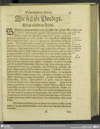 Die sechste Predigt. Vom vierdten Gebot
