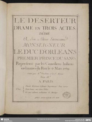 Le déserteur : drame en trois actes