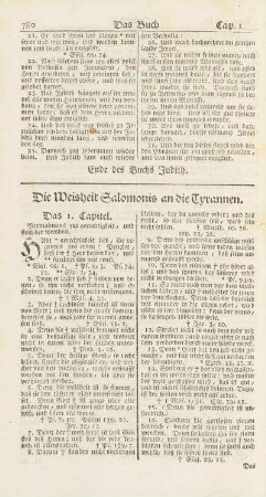 Die Weisheit Salomonis an die Tyrannen.