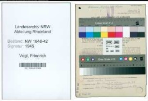 Entnazifizierung Friedrich Vogt , geb. 14.04.1902 (Elektriker)