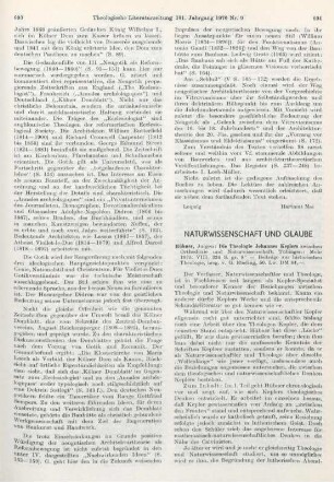 694-696 [Rezension] Hübner, Jürgen, Die Theologie Johannes Keplers zwischen Orthodoxie und Naturwissenschaft