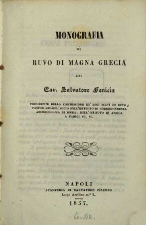 Monografia di Ruvo di Magna Grecia