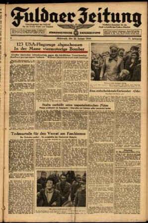 Ausgabe vom Mittwoch, den 12. Januar 1944.