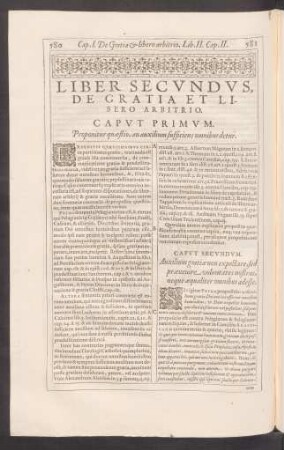 Liber Secundus, De Gratia Et Libero Arbitrio.