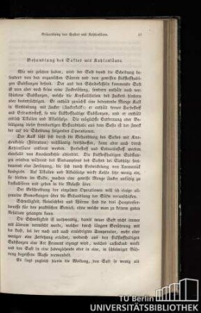 Behandlung des Saftes mit Kohlensäure