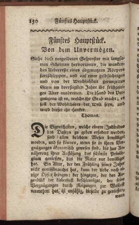 Fünftes Hauptstück. Von dem Unvermögen.