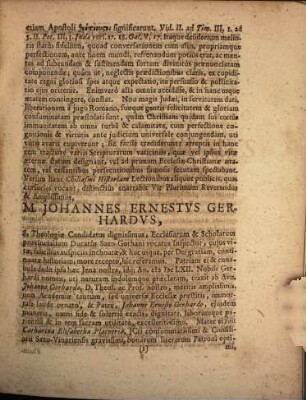 Decanus collegii theologici Joh. Guilielmus Bajerus, s. theol. d. et prof. pub. L. S. : [Programma quo dissertationem inauguralem J. Ern. Gerhardi de unctione Christianorum spirituali indicit]