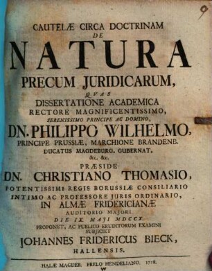 Cautelae circa doctrinam de natura precum iuridicarum
