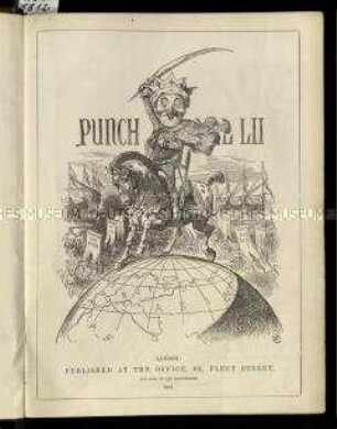 Satirische Zeitschrift "Punch oder The London Charivari. LII. Vol. 1867