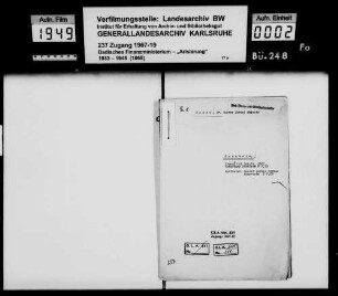 Cahen, Dr. Gustav Israel und Ehefrau Alice Sara geb. Neis in Hamburg früher Mannheim Käufer: Emil Hofmann, Privatmann Mannheim Lagerbuch-Nr. 3921 Mannheim