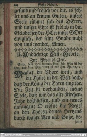 II. Andächtige Fest-Gebete