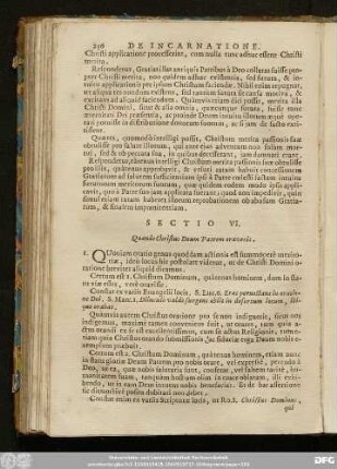 Sectio VI. Quando Christus Deum Patrem oraverit.