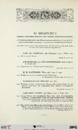 IV. Miniaturen (Nr. 210-252)
