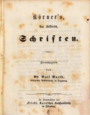 Körner's, des Aelteren, Schriften