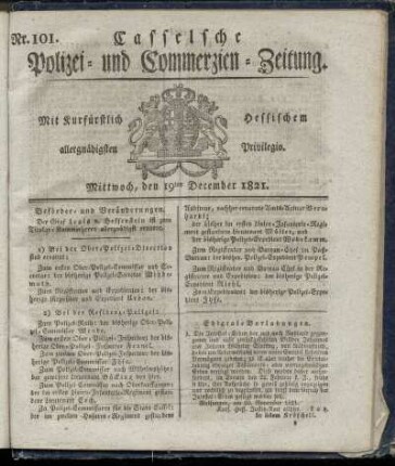 Nr. 101, Mittwoch den 19ten December. 1821