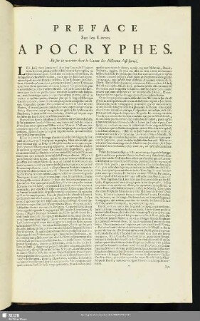 Preface Sur les Livres Apocryphes