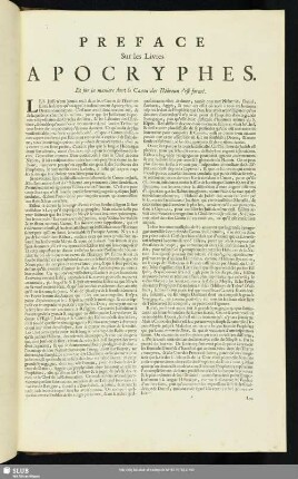 Preface Sur les Livres Apocryphes
