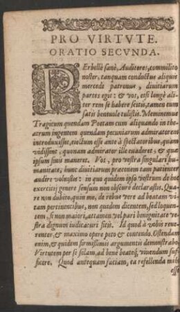 Pro Virtute. Oratio Secunda.
