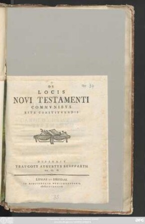 De Locis Novi Testamenti Commvnibvs Rite Constitvendis