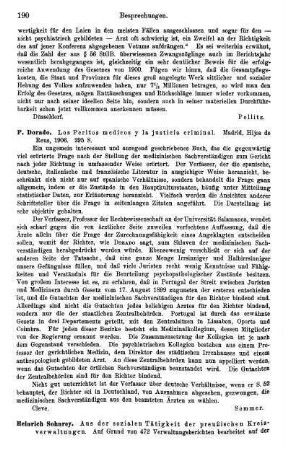 190, P. Dorado. Los Peritos medicos y la justicia criminal. 1906