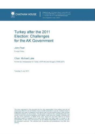 Turkey after the 2011 election: challenges for the AK government