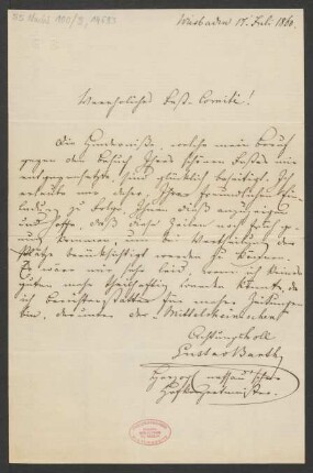 Brief an Kommittee für das Mittelrheinische Musikfest <4, 1860, Mainz> : 17.07.1860