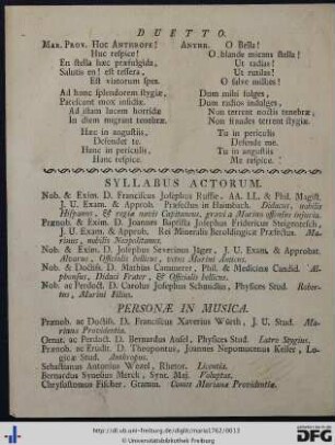 Syllabus Actorum.