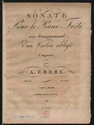 Sonate Pour le Piano-Forte avec Accompagnement d'un Violon obligé : Oeuv. 50.