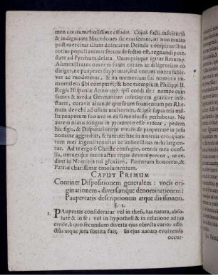 Caput Primum. Continer Dispositionem generalem