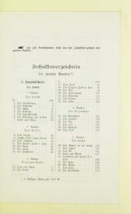 Inhaltsverzeichnis des zweiten Bandes