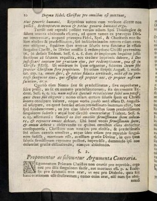 10-18, § 2. Proppnuntur ac solvuntur Argumenta Contraria