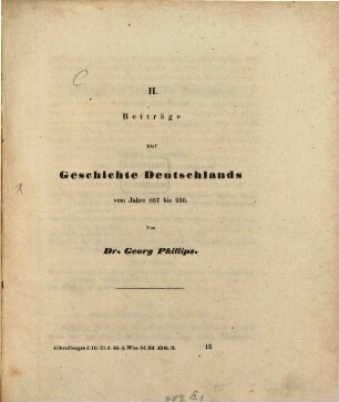 Beiträge zur Geschichte Deutschlands vom Jahre 887 bis 936