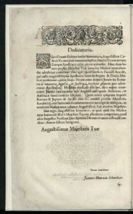 Widmung an Leopold I., 1640-1705. Deutscher Kaiser seit 1658
