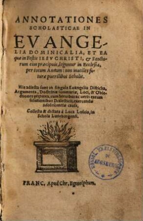 Annotationes scholasticae in evangelia dominicalia ...