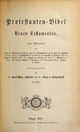 Protestanten-Bibel Neuen Testamentes