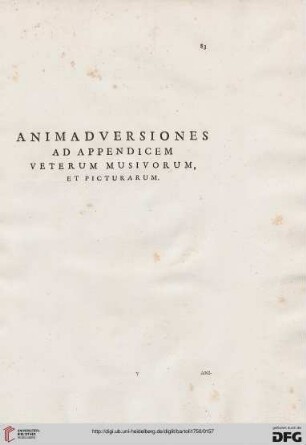 Animadversiones ad appendicem veterum musivorum, et picturarum