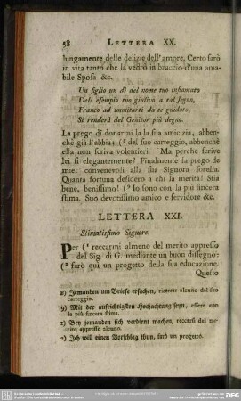 Lettera XXI. Stimatissimo Signore
