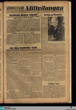 Süddeutsche Mitteilungen : alliiertes Nachrichtenblatt