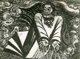 Ernst Barlach, Der erste Tag, aus: Die Wandlungen Gottes, 1920