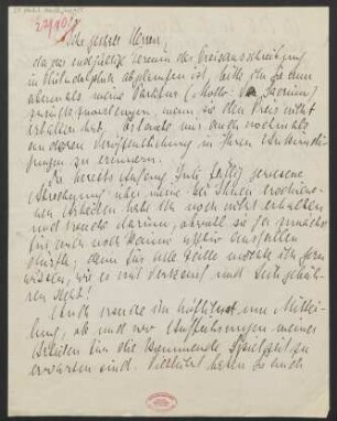 Brief an B. Schott's Söhne : 05.10.1926