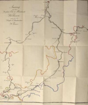 Auszug aus der Strassen-Orts-u. Flusskarte von Kurhessen ...