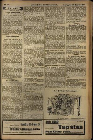 Zweite Ausgabe vom Sonntag, den 22. Dezember 1929.